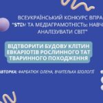 Відтворити будову клітин евкаріотів рослинного та тваринного походження
